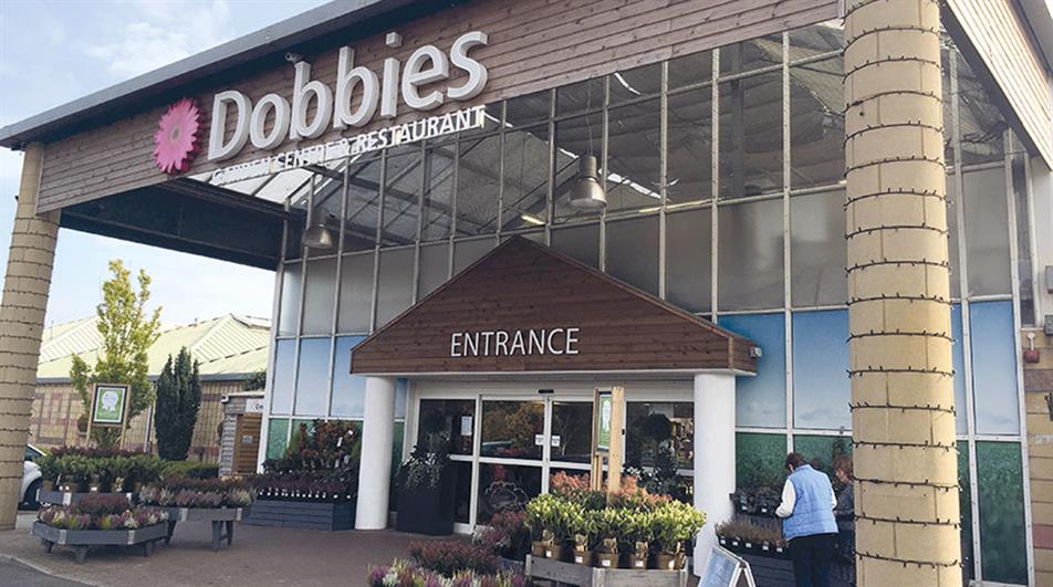 Entrance of Dobbies garden centre Edinburgh